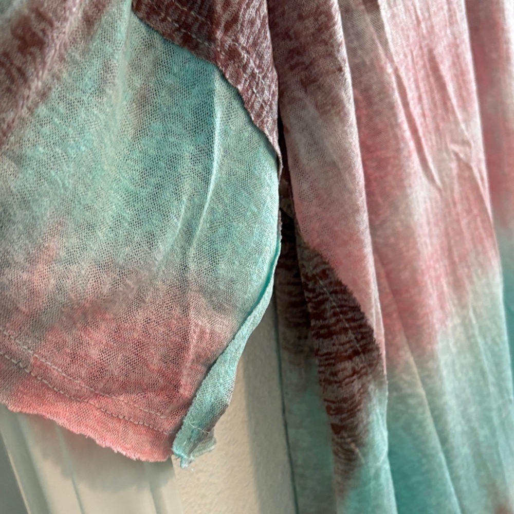 AndTheWhy Women’s Multicolor Tie-Dye Short Sleeve Top Size Large - Picture 5 of 7